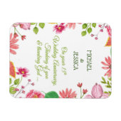 宗教的結婚な15周年記念花 マグネット (横)