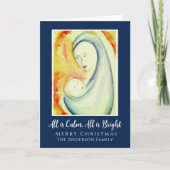 宗教的聖典 マドンナと子供 水彩画 シーズンカード (正面)