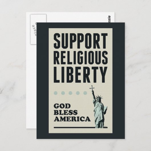 宗教的自由を支持する ポストカード (正面/裏面)