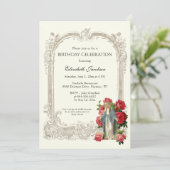 宗教的誕生日エレガントレッドローゼアンジェルス 招待状 (スタンド正面)