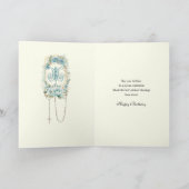 宗教的誕生日ブルーフローラヴァージンメアリー ノートカード (内部)