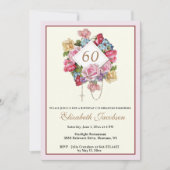 宗教的誕生日ロザリーカトリックフローラ 招待状 (正面)