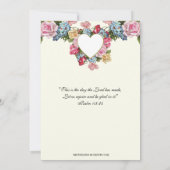 宗教的誕生日ロザリーカトリックフローラ 招待状 (裏面)