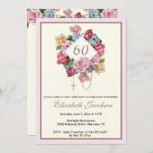 宗教的誕生日ロザリーカトリックフローラ 招待状 (正面/裏面)