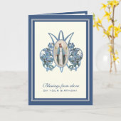 宗教的誕生日ヴァージンメアリーフローラ カード (黄色い花)