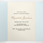 宗教的誕生日ヴァージンメアリーブルーフローラ 三つ折り招待状 (内部中)