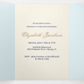 宗教的誕生日ヴァージンメアリーブルーフローラ 三つ折り招待状 (内部中)