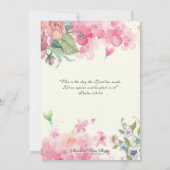 宗教的誕生日ヴァージンメアリー聖なる書物、 経典フローラ 招待状 (裏面)