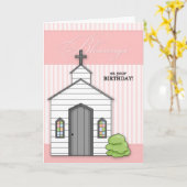 宗教的誕生日恵みチャペルinピンク カード (黄色い花)