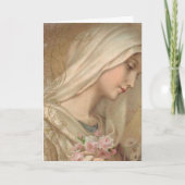 宗教的賛美ヴァージンマリアフローラヴィンテージカード カード (正面)