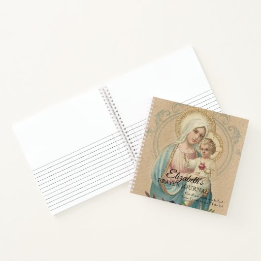 宗教的賛美ヴァージンマリーイエスヴィンテージ ノートブック (内部)