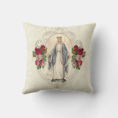 宗教的賛美ヴァージンマリーカトリックバラ クッション (裏面)