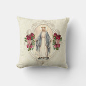 宗教的賛美ヴァージンマリーカトリックバラ クッション (正面)