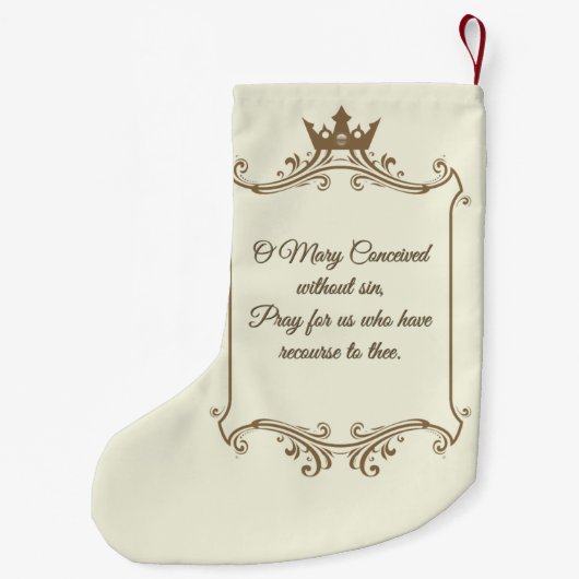 宗教的賛美ヴァージンマリーカトリック祈りの言葉 スモールクリスマスストッキング (裏面)