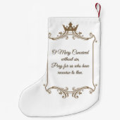 宗教的賛美ヴァージンマリーカトリック祈りの言葉 スモールクリスマスストッキング (裏面)