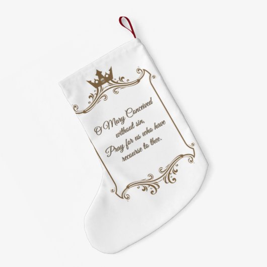 宗教的賛美ヴァージンマリーカトリック祈りの言葉 スモールクリスマスストッキング (裏面 (吊り時))