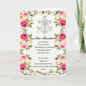 宗教的賛美ヴァージンマリーピンクローズ カード (正面)