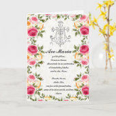 宗教的賛美ヴァージンマリーピンクローズ カード (黄色い花)