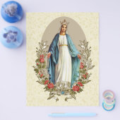 宗教的賛美ヴァージンメアリーカトリックレッドローズ チラシ (シングル)
