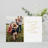 宗教的金ゴールドクリスマスフォトカード 箔シーズンカード (立ち正面)