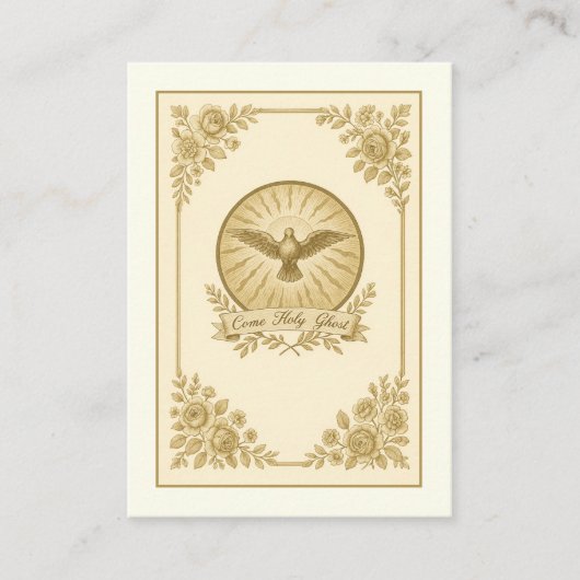 宗教的金ゴールド聖餐式の確認聖カード –  エンクロージャーカード (正面)