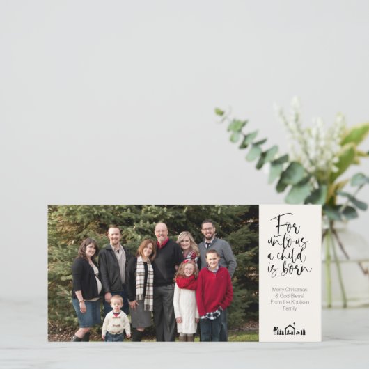 宗教的4写真クリスマスカードKJV聖句 案内状 (スタンド正面)