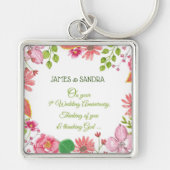 宗教的5周年結婚の花 キーホルダー (正面)