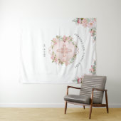 宗教的、ほんのりとした、ピーチローズゴールドの写真用背景 タペストリー (インサイチュ(横))