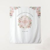 宗教的、ほんのりとした、ピーチローズゴールドの写真用背景 タペストリー (正面)