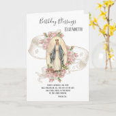 宗教的 | バースデー | ヴァージンマザーメアリー カード (黄色い花)