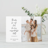 宗教的, メリークリスマス, キリスト教の家族写真 シーズンカード (スタンド正面)