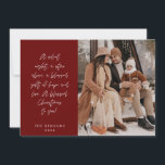 宗教的、メリークリスマス、クリスチャン家族の写真 シーズンカード<br><div class="desc">宗教的、クリスチャン、メリークリスマス、季節の挨拶、最も幸せな休日、メリークリスマス、熱烈な赤のテーマ。(夜静かは、上の星は、希望と愛の賛美ギフト。聖降誕祭賛美お前に！)こ祝の家族の写真カード（印刷および/またはデジタルのダウンロード、電子メールで送信された挨拶、添付ファイル）の季節それは完全にカスタマイズされパーソナライズされたて、独自のグリーティングメッセージと。差出人住所を追加して簡単郵送。それはシンプル簡単だがミニマモダンリストでフェスティバルだ。これは、あなたの休日の願いを送信するのに最適なカードである。レイヨバー書道。</div>