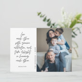 宗教的、メリークリスマス、クリスチャン家族の写真 シーズンカード (スタンド正面)