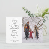 宗教的、メリークリスマス、クリスチャン家族の写真 シーズンカード (スタンド正面)
