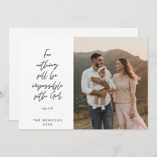 宗教的、メリークリスマス、クリスチャン家族の写真 シーズンカード (正面/裏面)