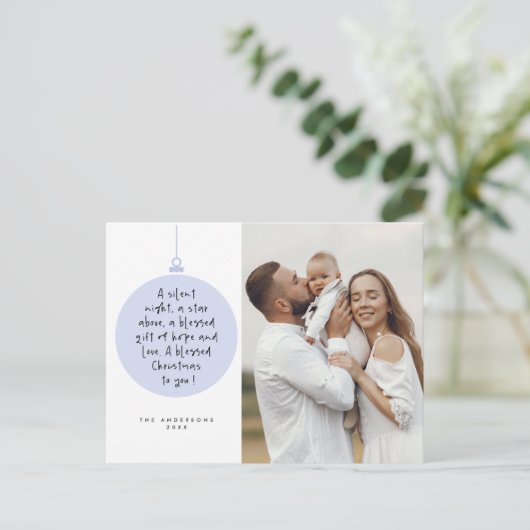 宗教的、メリークリスマス、クリスチャン家族の写真 ポストカード (スタンド正面)
