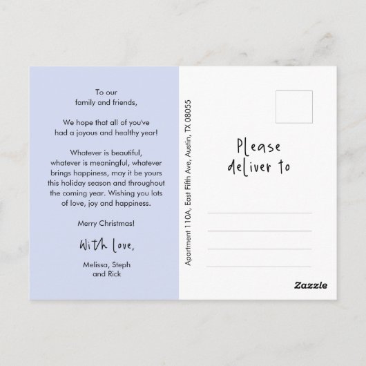 宗教的、メリークリスマス、クリスチャン家族の写真 ポストカード (裏面)