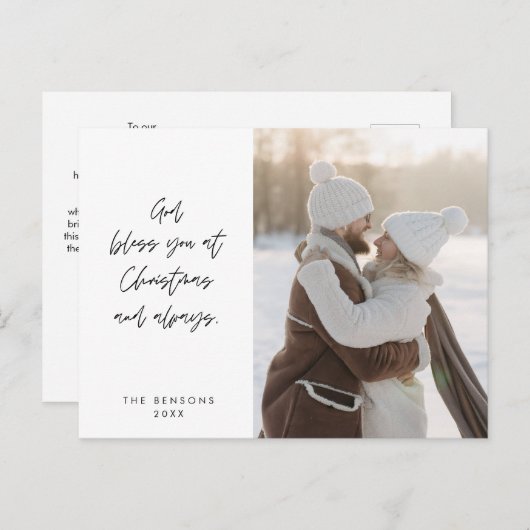 宗教的、メリークリスマス、クリスチャン家族の写真 ポストカード (正面/裏面)