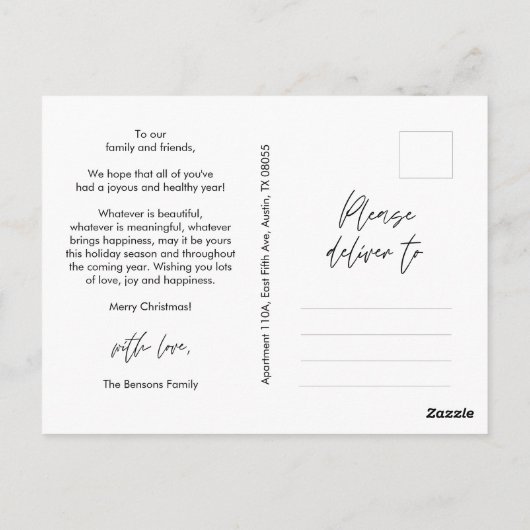 宗教的、メリークリスマス、クリスチャン家族の写真 ポストカード (裏面)