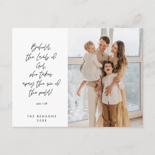 宗教的、メリークリスマス、クリスチャン家族の写真 ポストカード (正面)