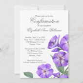 宗教確認パープルエレガントフローラ 招待状 (正面)