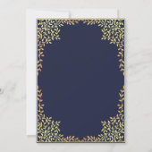 宗教確認海軍ブルー金ゴールド離れボーイ 招待状 (裏面)