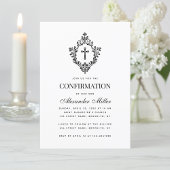 宗教確認白黒ヴィンテージ紋 招待状