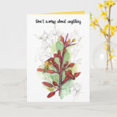 宗教祈的なミツバチの赤いバラを心配しない カード (黄色い花)