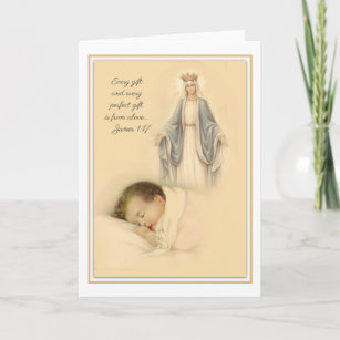 宗教祝賀新生児ヴァージンメアリー カード