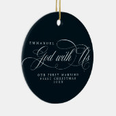 宗教神と私たち写真1stクリスマス結婚した セラミックオーナメント (右)