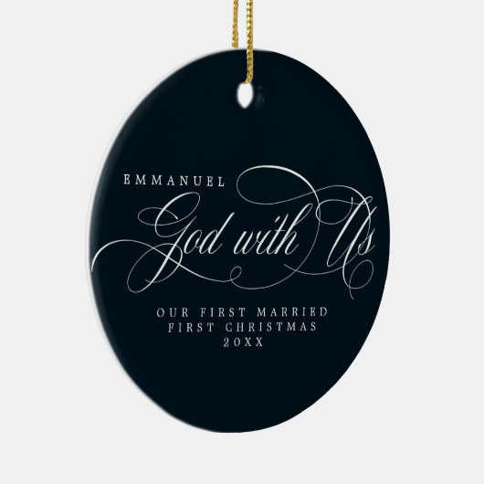 宗教神と私たち写真1stクリスマス結婚した セラミックオーナメント (右)