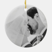 宗教神と私たち写真1stクリスマス結婚した セラミックオーナメント (裏面)