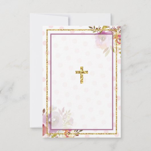 宗教神聖な十字の花の金ゴールドカードありがとう サンキューカード (裏面)