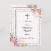 宗教神聖な十字の花の金ゴールドカードありがとう サンキューカード (正面/裏面)